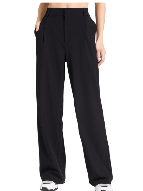 ALO Yoga Pants - Alo Yoga Pursuit Trousers Womens Large black High Waist Wide Leg Wide Leg